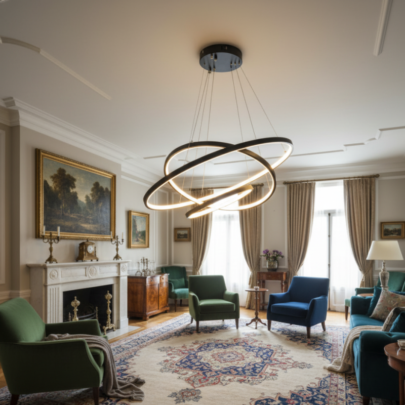 لوستر مدرن دایره سه حلقه