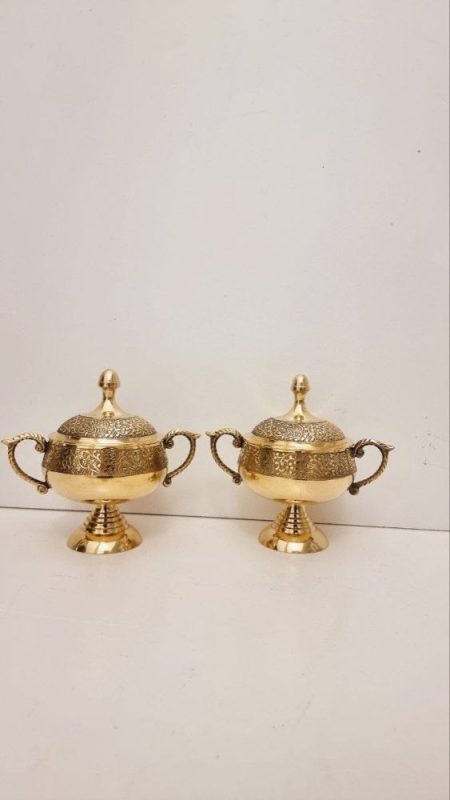 قندان تمام برنزی هندی دسته دار