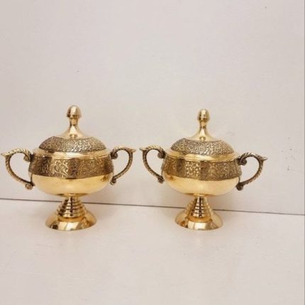 قندان تمام برنزی هندی دسته دار