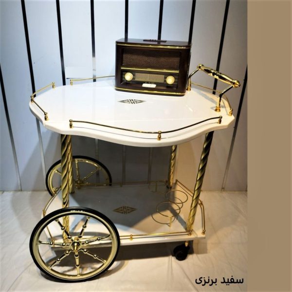 میز پذیرایی پروین مدل سفید برنزی
