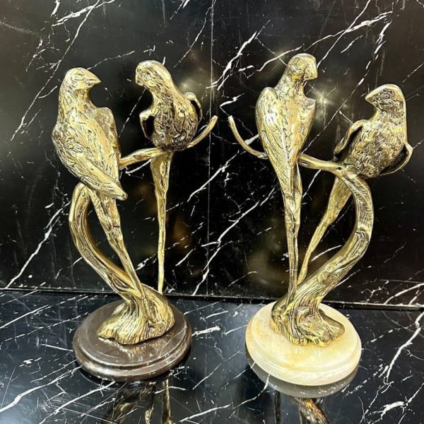طوطی پایه سنگی برنجی