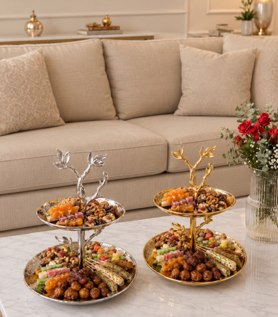 شیرینی خوری دو طبقه گلبرگ آلومینیومی